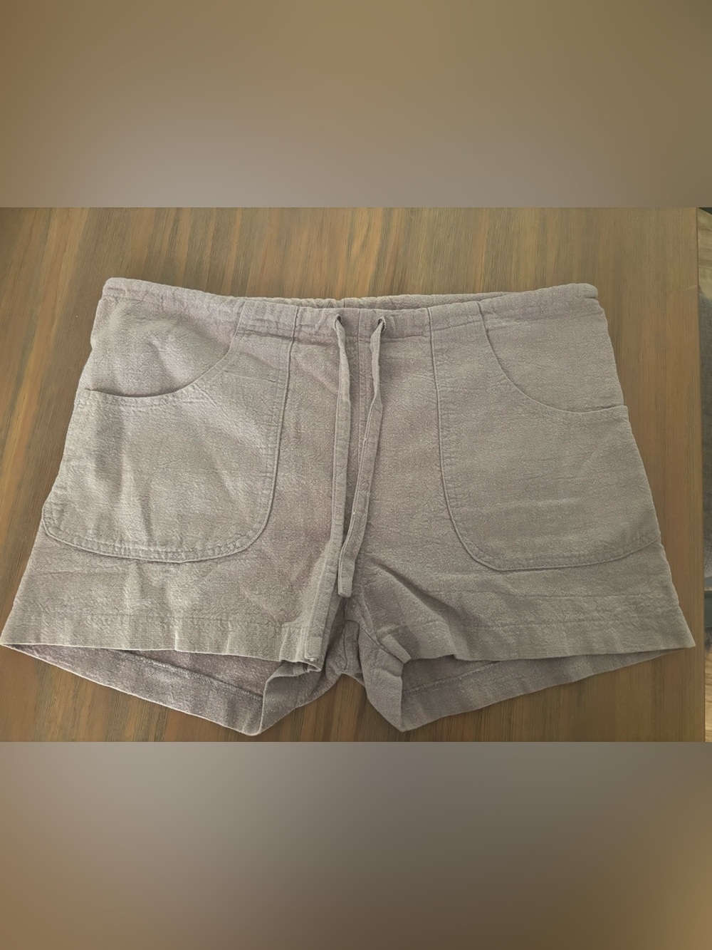 Vintage: Deva A Cottage Industry 100% Cotton Drawstring Shorts Medium Taupe